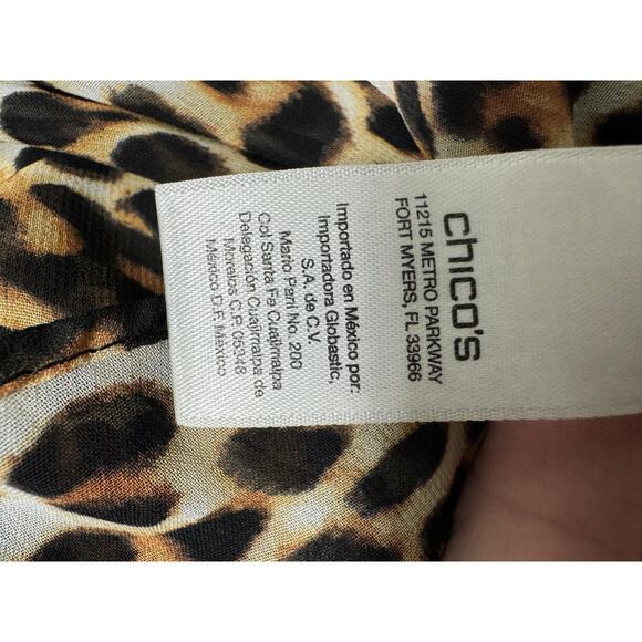 Chico's Sheer Leopard Hi Low Tunic Top 2 Large - Picture 6 of 7